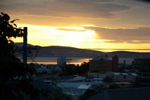 Bostane Cottage West Hobart sunset